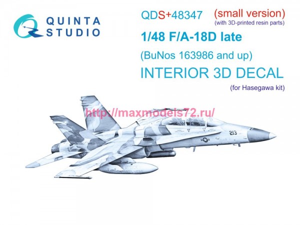 QDS+48347   3D Декаль интерьера кабины FA-18D поздний (Hasegawa) (с 3D-печатными деталями) (Малая версия) (thumb77617)